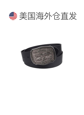 美国直邮Levi'S李维斯男士腰带黑色徽标装饰皮带 【付后1h可退】