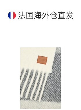 欧洲直邮Loewe罗意威 女士灰色/白色羊驼毛条纹围【付后1h可退】