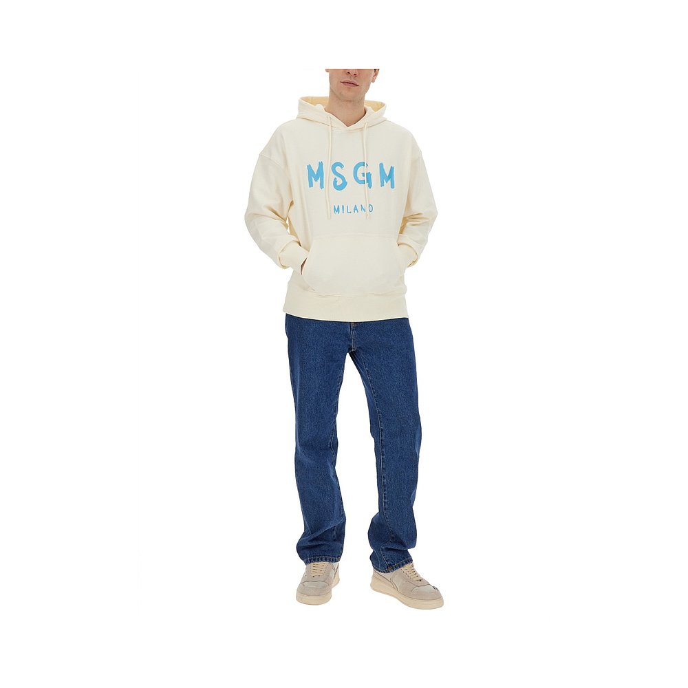 香港直邮MSGM logo印花连帽卫衣 3640MM515247000 - 图0