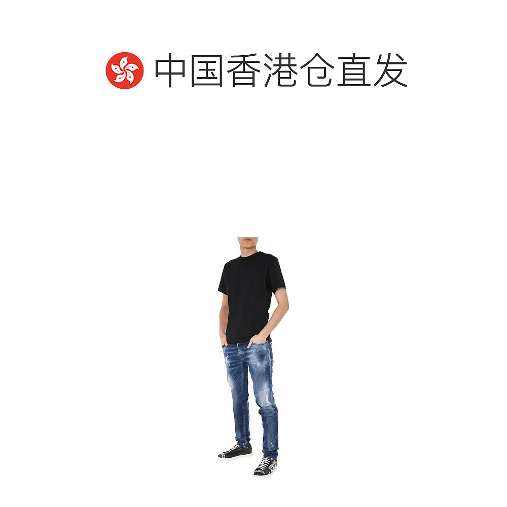 香港直邮Dsquared2 logo直筒牛仔裤 S74LB0755S30342470潮流 - 图1