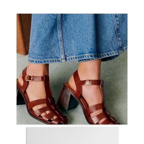 欧洲直邮Sezane 女士驼色羊皮凉鞋新款 - 图3