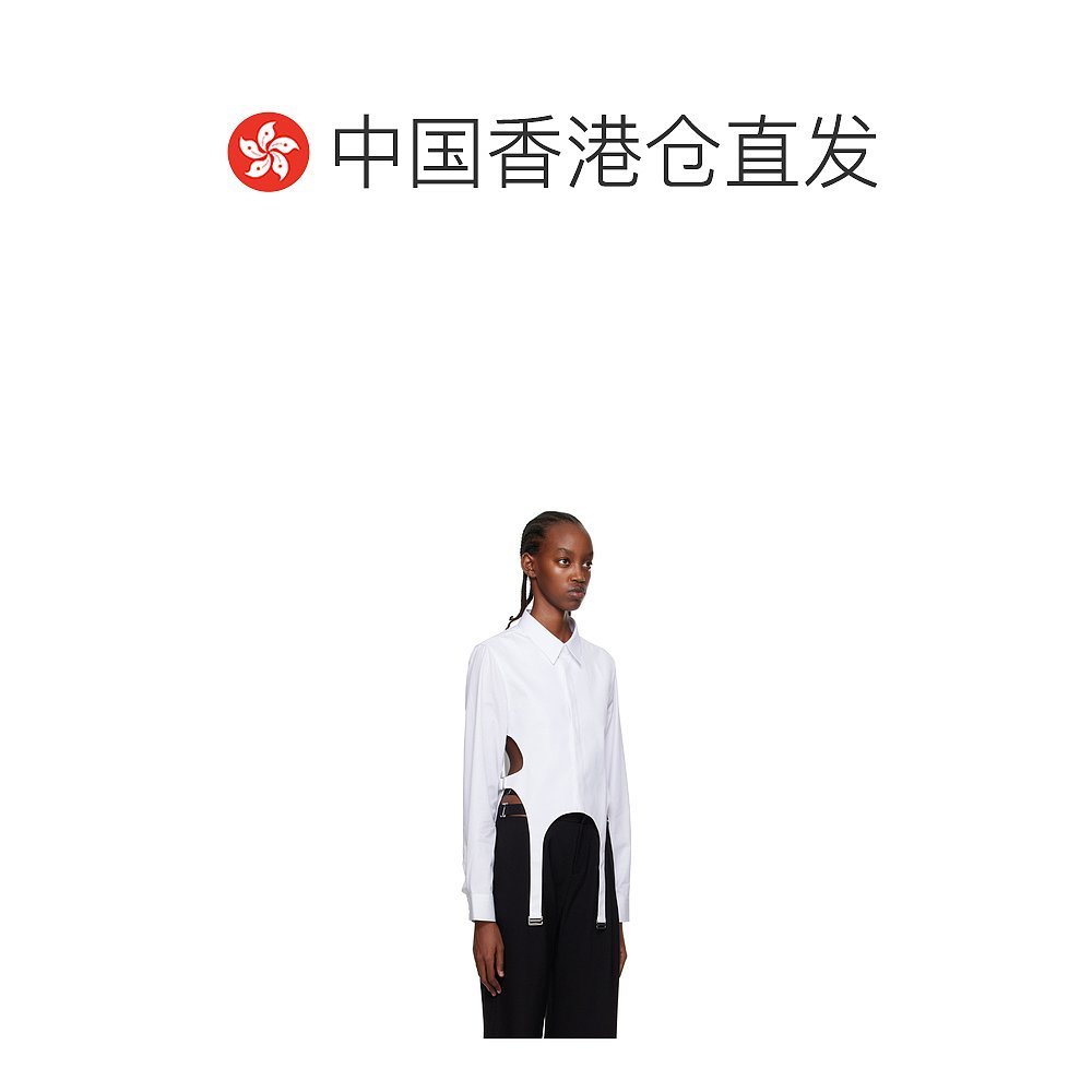 香港直邮Dion Lee 徽标不规则衬衫 C5000P22WHITE - 图1