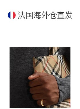 Burberry柏博利24年款 男女通用纯银镀金盾牌结构戒指配饰