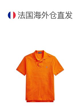 欧洲直邮RALPHLAUREN/拉夫劳伦男士橙色棉质珠地布贴身短袖polo衫