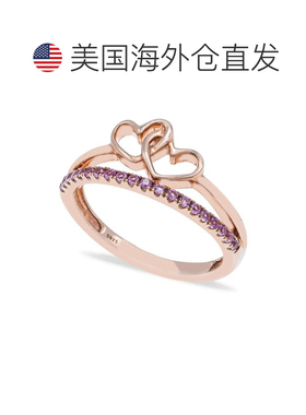 1h可退 【美国直邮】Macy's|14k 玫瑰金纯银粉红蓝宝石（1/5 克拉