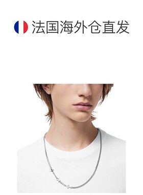 1h可退 LV 路易威登 23新款MNG ROW男士银色抛光链条金属项链吊坠