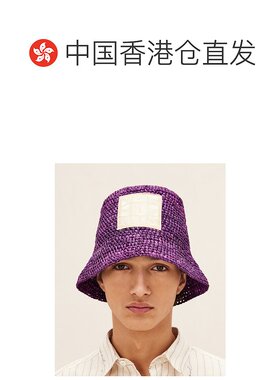 Jacquemus徽标渔夫帽紫色编织桶帽夏季遮【付后1h可退】