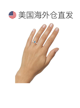 【美国直邮】Macy's|瑞士蓝色托帕石（1/2 克拉总重）和钻石点缀