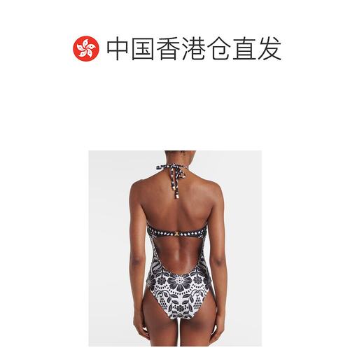 1h可退 香港直邮FARM RIO 女士 Leopards 花瓣图案挂脖泳衣 - 图1