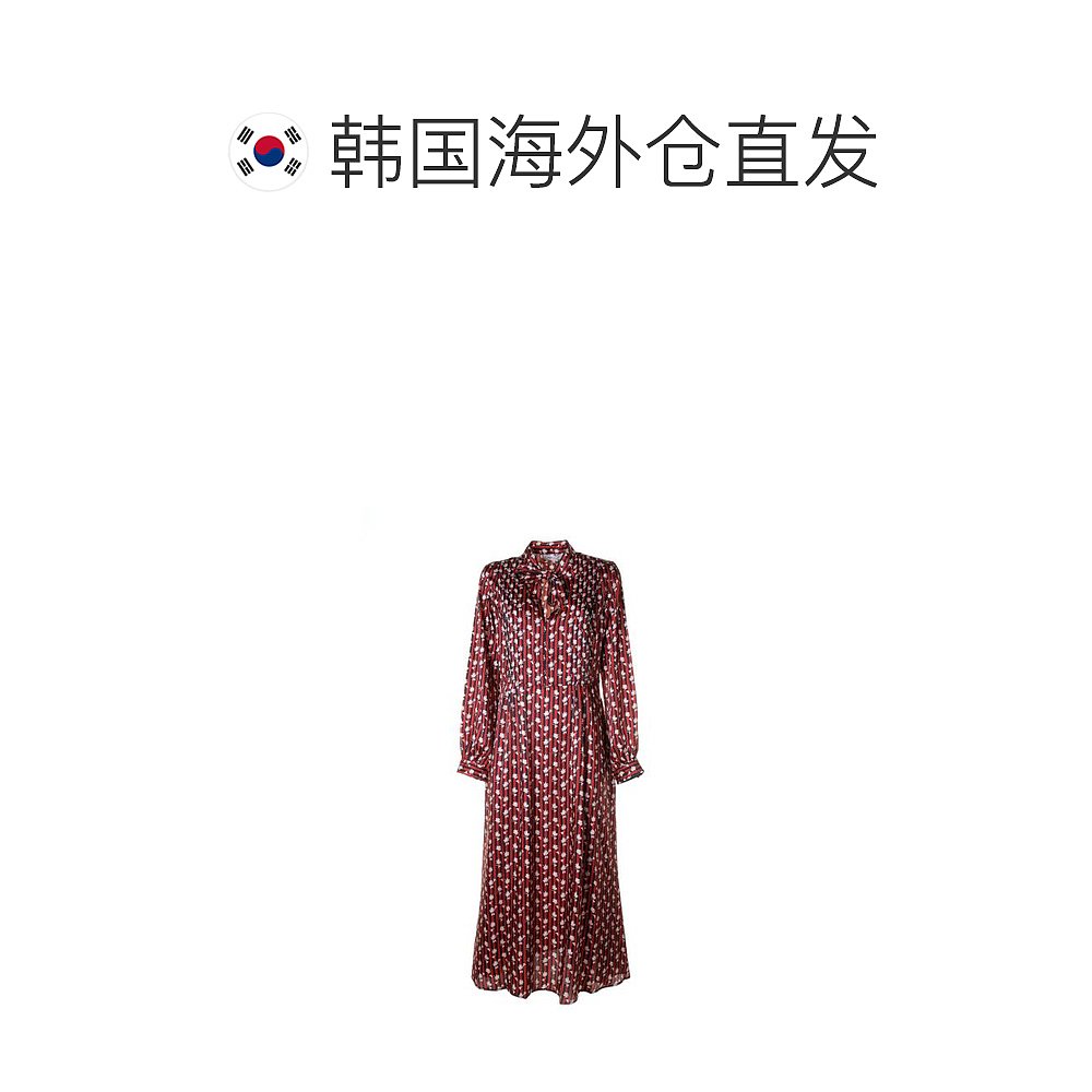 韩国直邮MAISON KITSUNE23FW中长连衣裙女LW01612WF4019PECAN BRO - 图1