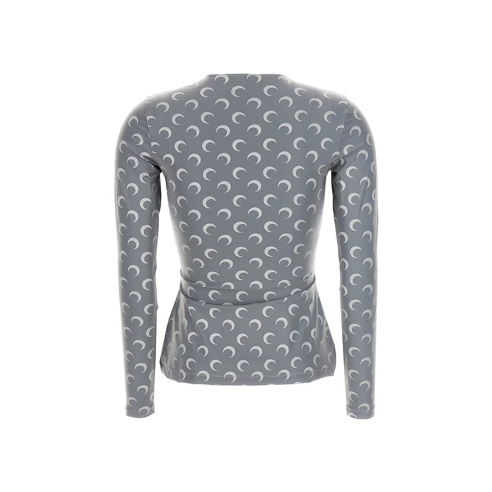 香港直邮Marine Serre 反光标志T恤 WTS006RF90 - 图0