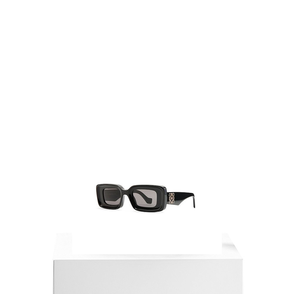 欧洲直邮罗意威矩形太阳镜黑色 LOEWE Rectangular sunglasses in-图3