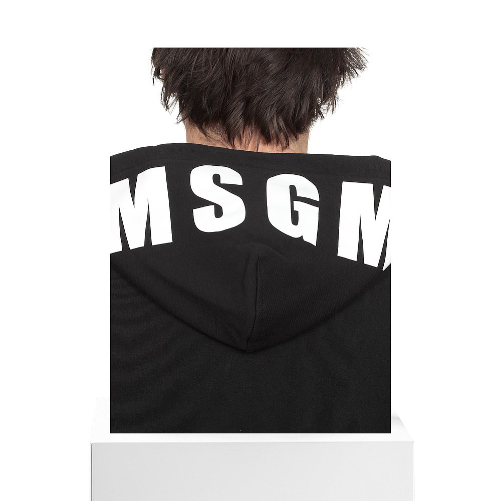 香港直邮MSGM 黑色logo印花连帽卫衣 2000MM535200000 - 图3