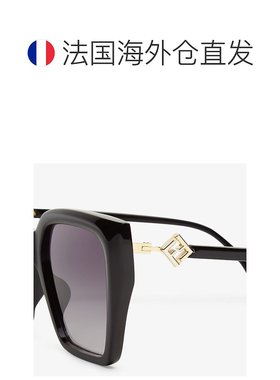 1h可退 欧洲直邮FENDI/芬迪 女士黑色金属太阳镜新款