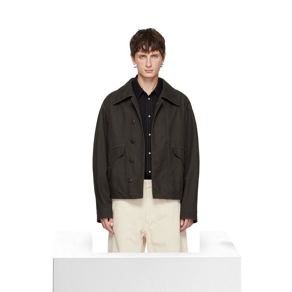 香港直邮Lemaire 男士 卡其色 Boxy 夹克 OW1169LF1452 - 图3