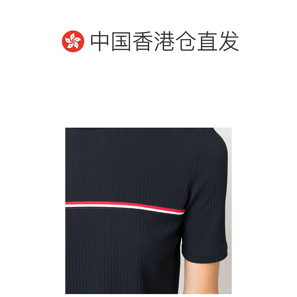 香港直邮THOM BROWNE 黑色女士T恤 FJS143A-J0066-415 - 图1