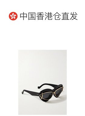 香港直邮LOEWE 罗意威 女士 Double-frame 猫眼镀金醋纤太阳眼镜