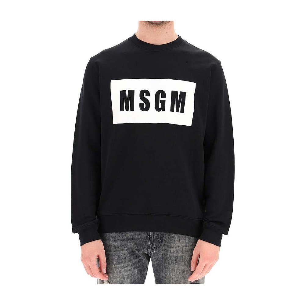 香港直邮MSGM 黑色logo印花连帽卫衣 3040MM68217099 - 图2