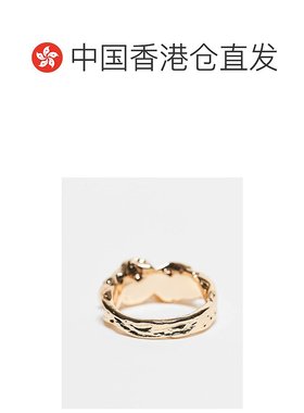 香港直邮ASOS 女士 纹理设计色调戒指(金色) metal金属色 舒适时