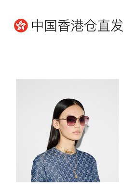 香港直邮Gucci 蝴蝶造型镜框太阳眼镜 819548I3332古驰配饰