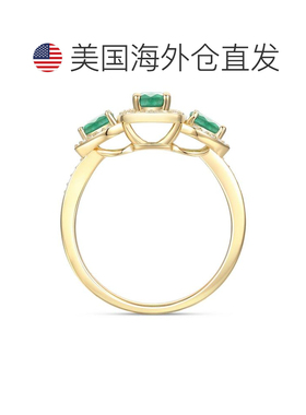 【美国直邮】Macy's|14k 金祖母绿（3/4 克拉总重）和钻石（1/5