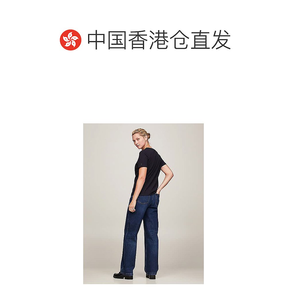 香港直邮Tommy Hilfiger 圆领短袖T恤 WW0WW41058 - 图1