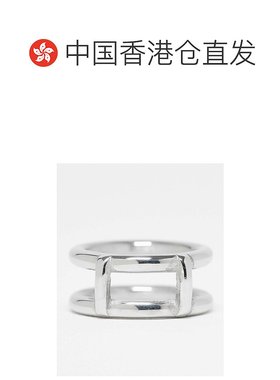香港直邮ASOS 男士 设计防水不锈钢双银色色调戒指(worn)