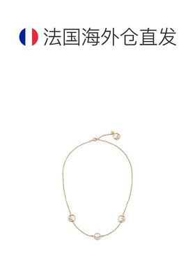 1h可退 欧洲直邮FENDI芬迪22年秋冬新款青铜镀钯饰面F标志元素链