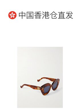 1h可退 香港直邮LOEWE 罗意威 女士 超大号猫眼龟甲色醋纤太阳眼
