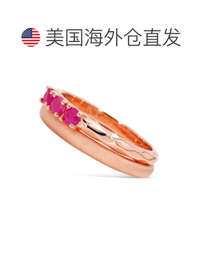 1h可退 【美国直邮】Macy's|2 件套红宝石三重叠层戒指（5/8 克拉