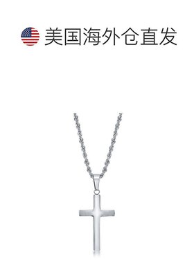 blackjack不锈钢抛光十字架项链 银白色 【美国奥莱】直发