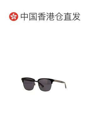 香港直邮Gucci 条纹镜织带层叠细节镜腿太阳 GG0382S-001