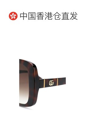 Gucci Double G 方框太阳眼镜 GG0762S古驰玳瑁