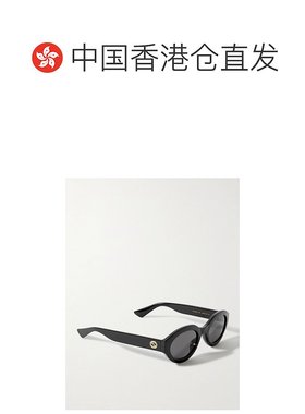 香港直邮Gucci 古驰 女士 椭圆框太阳镜 GG1579S black黑色 舒适