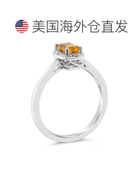【美国直邮】Macy's|纯银宝石和钻石黄水晶戒指银戒指装饰