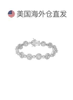 【美国直邮】Macy's|精美镀银方晶锆石环链手链