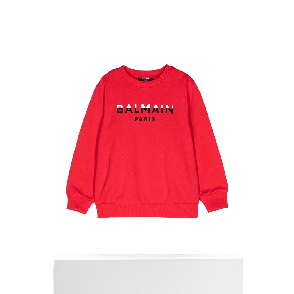香港直邮Balmain 印花棉卫衣 BV4Q00Z1753长袖 - 图3