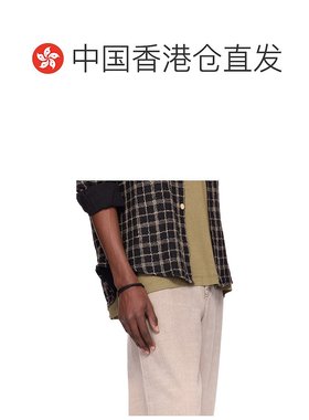 1h可退 香港直邮boss 雨果 男士 Double Braided-Leather 手环 50