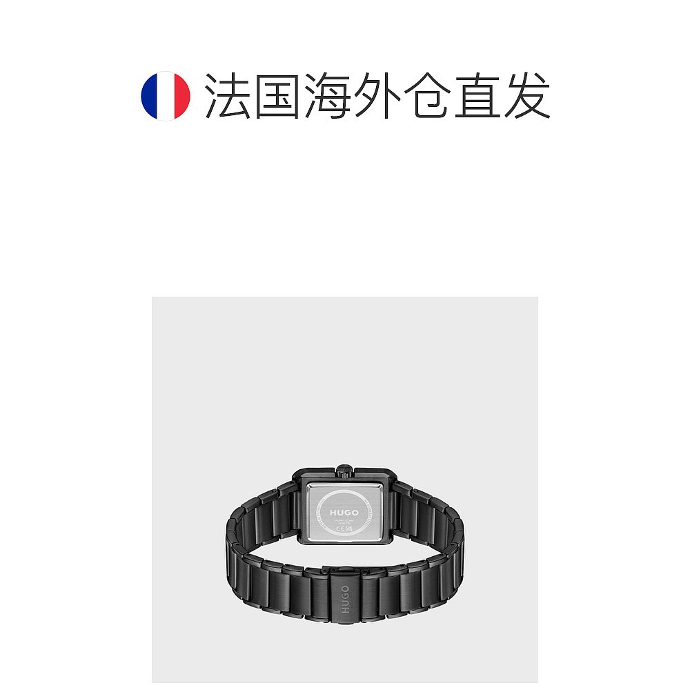 自营欧洲直邮HUGO BOSS雨果HUGO RED带红色细节的黑色钢质腕表新 - 图1