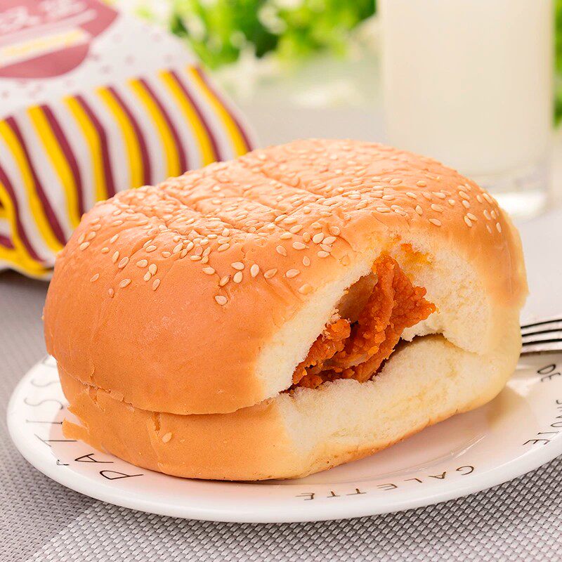 新品比格鸡肉汉堡面包闽相都现做现发营养早餐沙拉酱奶酪夹心面包