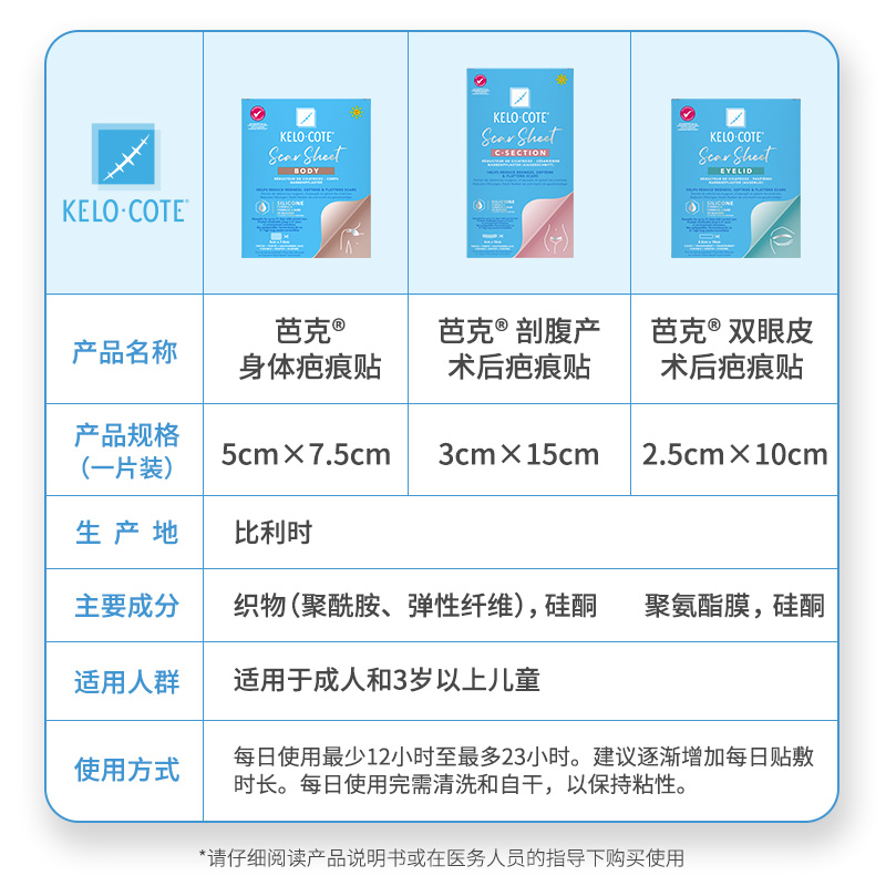 KeloCote芭克疤痕贴增生疤痕祛疤贴硅酮凝胶剖腹产去疤贴 - 图3