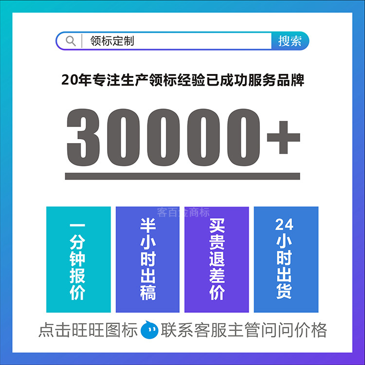 领标定制服装布标签衣服领标订做logo高档现货织唛洗水标商标侧标 - 图0