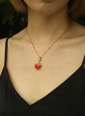 镀金心型吊坠欧美时尚轻奢白色