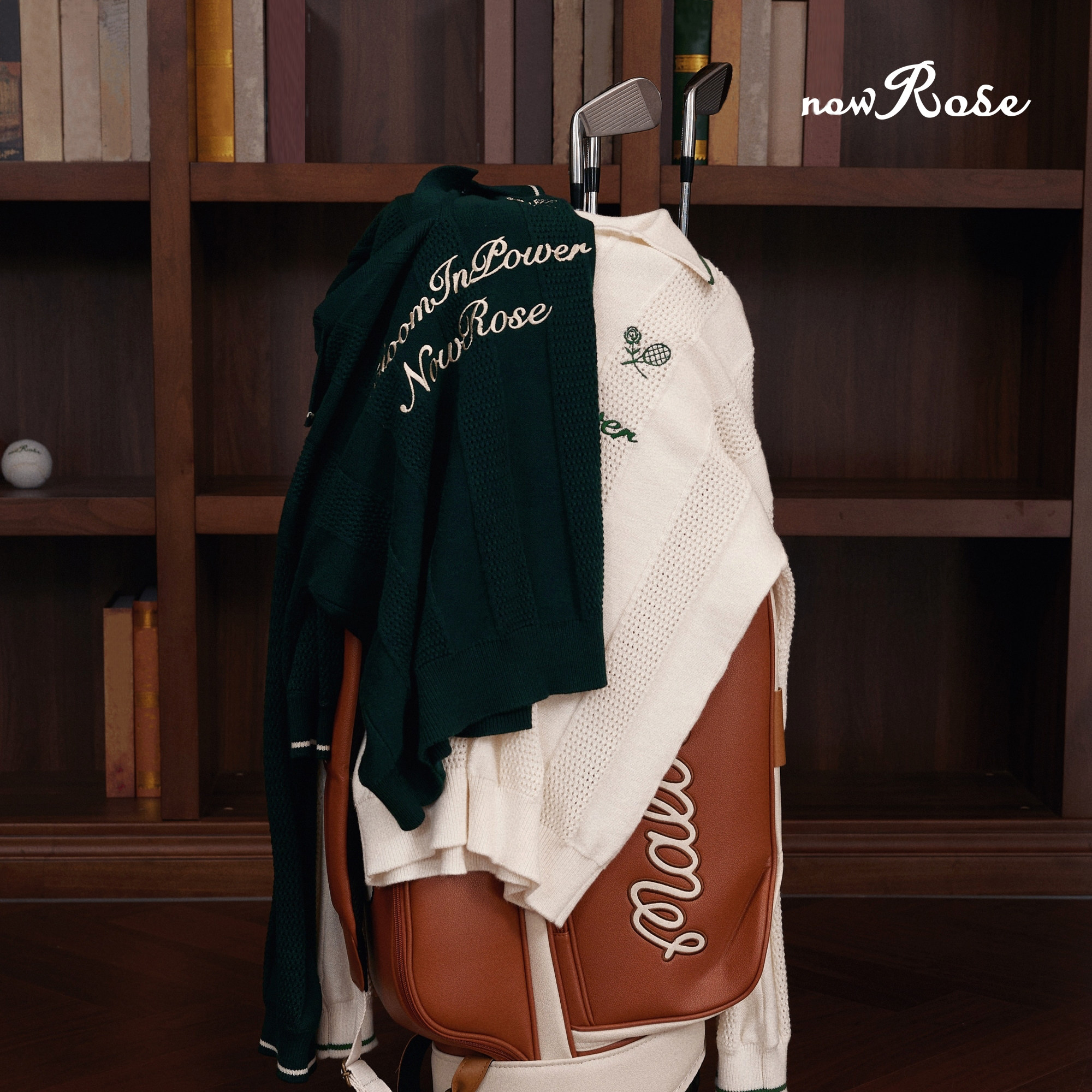 NowRose官方高尔夫套装学院风长袖翻领针织衫老钱风女装运动毛衣,淘宝优惠券,粉丝福利购,淘宝优惠卷