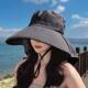 Summer large brim sun protection shawl to cover face women's hiking hat