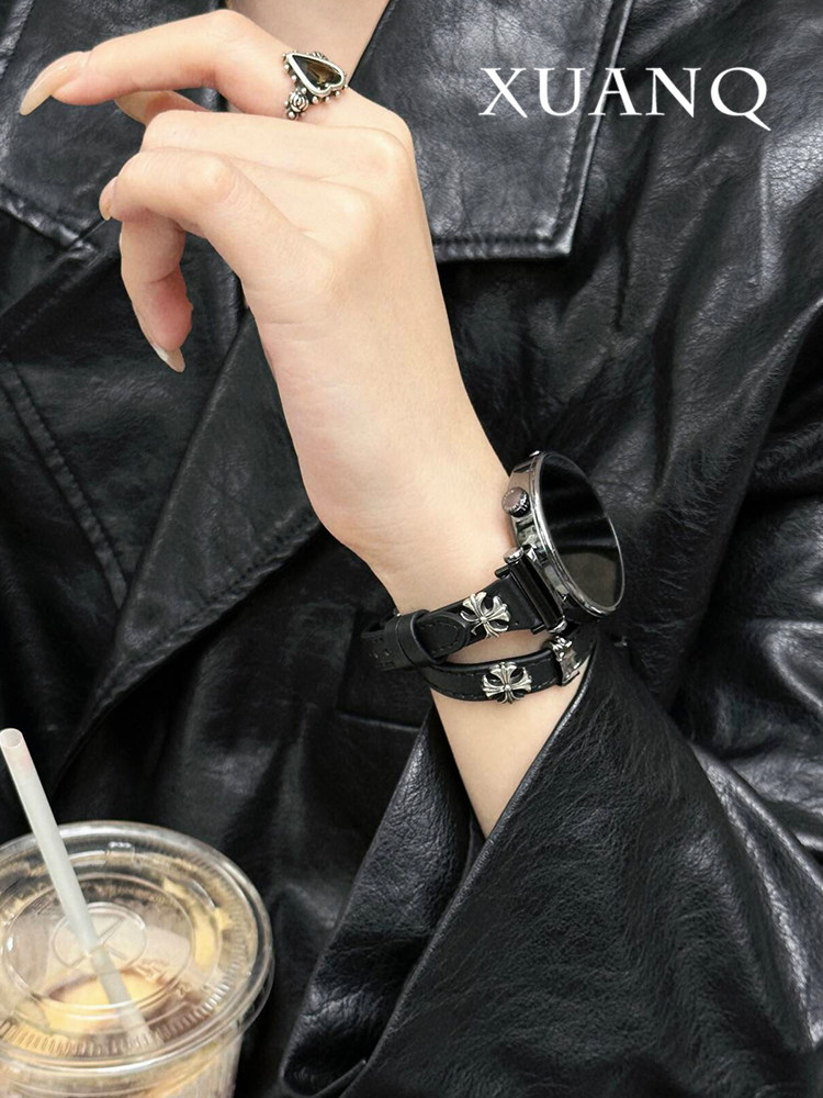 萱芊适用于华为GT6十字架双圈高级感华为手表GT5GT4表带watch543pro女GT32手表带Fit432新款荣耀4pro女小香风,淘宝优惠券,粉丝福利购,淘宝优惠卷