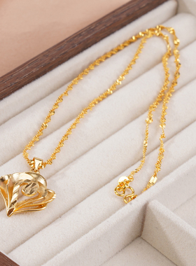 祥云爱心项链女士越南沙金锁骨链