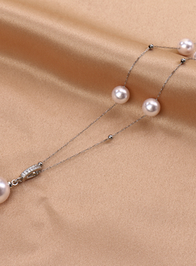 曼塔玫瑰色珍珠新款项链锁骨链