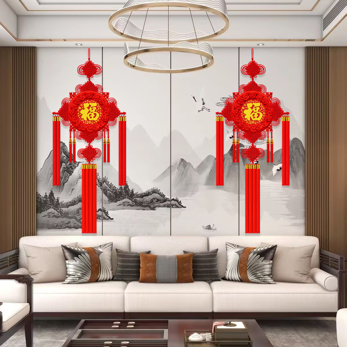 新款中国结挂件客厅大号高档福字木雕玄关电视墙沙发墙入户门挂饰,淘宝优惠券,粉丝福利购,淘宝优惠卷