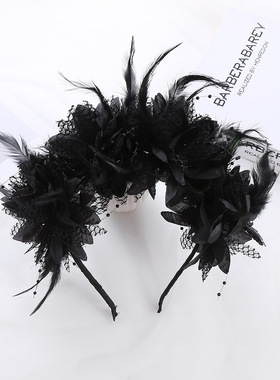 New product: Simulated flower feather headpiece, headband,